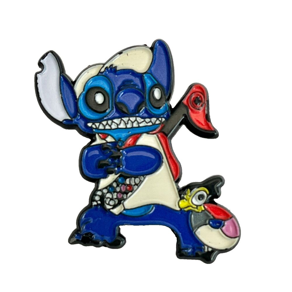 Disney Baseball Hat Stitch Enamel Pin Playing Guitar Fantasy Pin